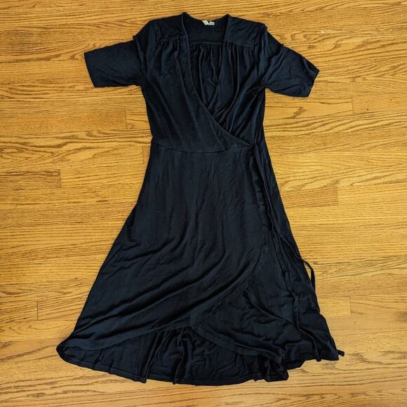ASOS TALL Midi Tea Dress with Wrap Front - Navy / US 12 - Picture 1 of 5